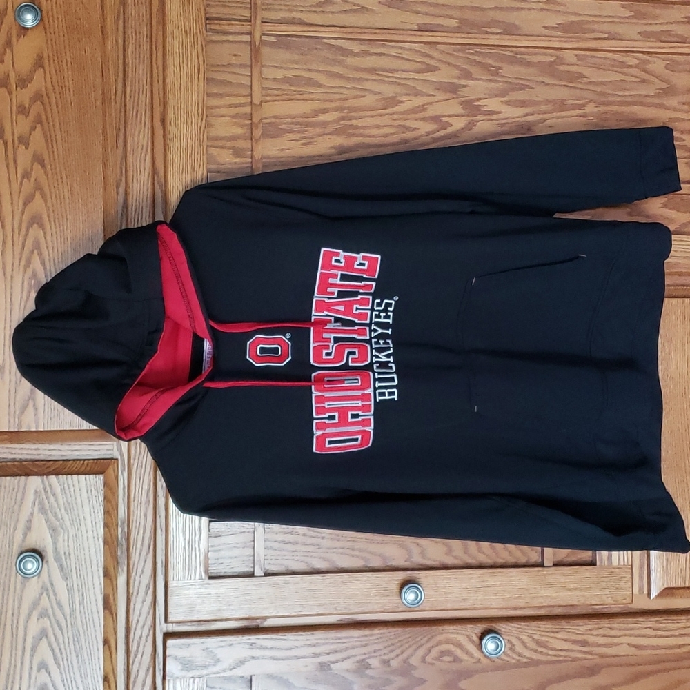 Men's Ohio State Buckeyes Black Hooded Pullover Sweatshirt  Sz. S